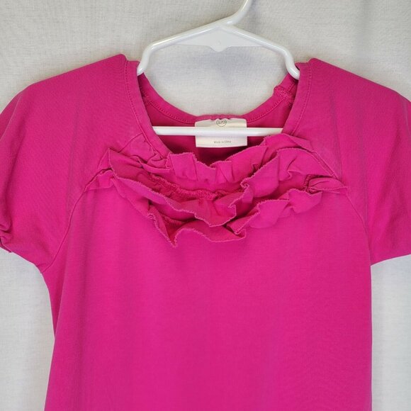 Hanna Andersson Girl's Size 120 Dress Short Sleeve Ruffle Trim Pink - Picture 3 of 7